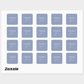 Eenvoudig blauw en wit Dank u Vierkante Sticker (Vel)