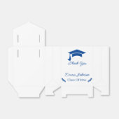 Eenvoudig blauw en wit Gepersonaliseerd Afstuderen Bedankdoosjes (Uitgevouwen)