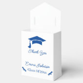 Eenvoudig blauw en wit Gepersonaliseerd Afstuderen Bedankdoosjes (Geopend)