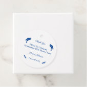 Eenvoudig blauw en wit Gepersonaliseerd Afstuderen Bedankjes Labels (In situ)