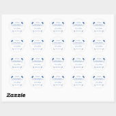 Eenvoudig blauw en wit Gepersonaliseerd Afstuderen Ronde Sticker (Vel)