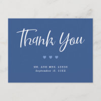 Eenvoudig blauw en wit harten Weddenschap Bedankt