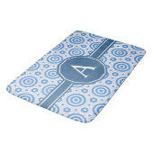 Eenvoudig blauw en wit modern geometrisch monogram badmat (Gekanteld)