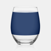 Eenvoudig blauw en wit Modern Script Stijlvolle na Wijnglas Zonder Voet (Achterkant)