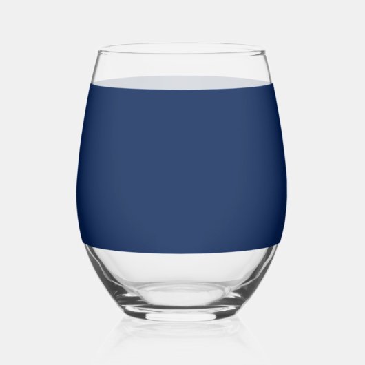 Eenvoudig blauw en wit Modern Script Stijlvolle na Wijnglas Zonder Voet (Achterkant)