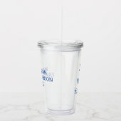 Eenvoudig blauw en wit nautisch anker gepersonalis acryl drinkbeker (Rechts)