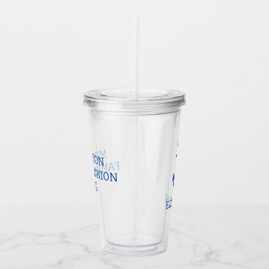 Eenvoudig blauw en wit nautisch anker gepersonalis acryl drinkbeker (Rechts)