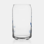 Eenvoudig blauw en wit nautisch anker gepersonalis blikvorm glas (Rechts)