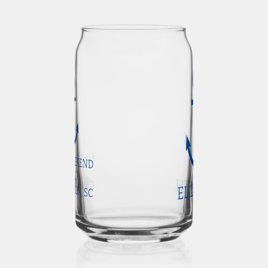 Eenvoudig blauw en wit nautisch anker gepersonalis blikvorm glas (Rechts)