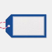 Eenvoudig blauw en wit nautisch anker gepersonalis cadeaulabel (Achterkant Horizontaal)