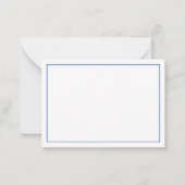 Eenvoudig blauw en wit nautisch anker gepersonalis notitiekaartje (Achterkant)