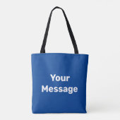 Eenvoudig Blauw en Wit Uw Sjabloon van de Tekst va Tote Bag (Achterkant)
