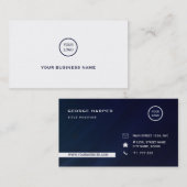 Eenvoudig blauw en wit visitekaartje (Voorkant / Achterkant)