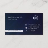 Eenvoudig blauw en wit visitekaartje (Achterkant)