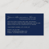 Eenvoudig blauw en zilvervet effect Dank u wel Visitekaartje (Achterkant)