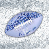 Eenvoudig blauw geborsteld metaal en glitter monog american football