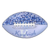Eenvoudig blauw geborsteld metaal en glitter monog american football (Voorkant)