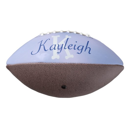 Eenvoudig blauw geborsteld metaal en glitter monog american football (Gedraaid 270)