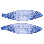 Eenvoudig blauw geborsteld metaal en glitter monog basketbal (Panelen)