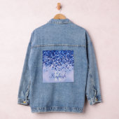 Eenvoudig blauw geborsteld metaal en glitter monog denim jacket (Hangar)