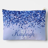 Eenvoudig blauw geborsteld metaal en glitter monog etui (Achterkant)