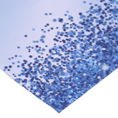 Eenvoudig blauw geborsteld metaal en glitter monog korte tafelloper (Hoek)