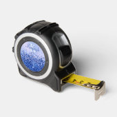 Eenvoudig blauw geborsteld metaal en glitter monog rolmaat (Hoek)