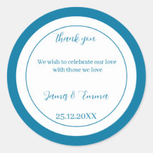 Eenvoudig blauw Gepersonaliseerd huwelijk