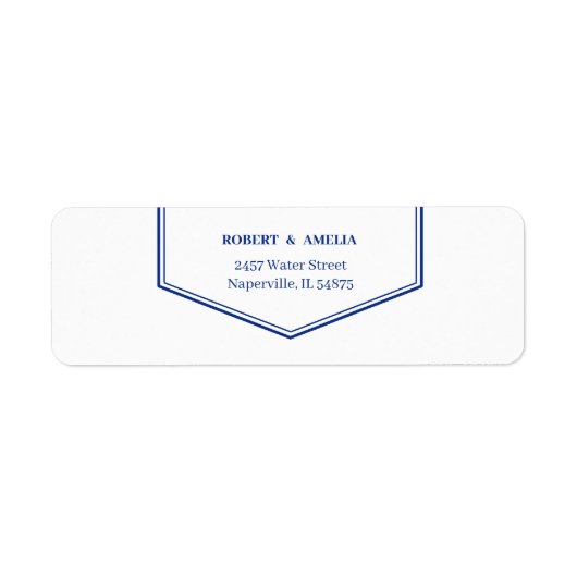 Eenvoudig blauw gepersonaliseerd retouradres etiket (Voorkant)