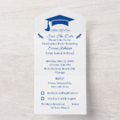 Eenvoudig blauw Gepersonaliseerd Save the Date All In One Uitnodiging (Binnen)