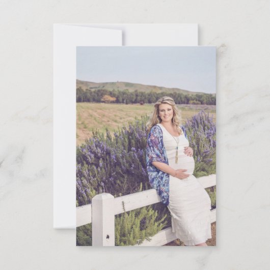 Eenvoudig blauw goud dankzij je Baby shower. | FOT Bedankkaart (Achterkant)