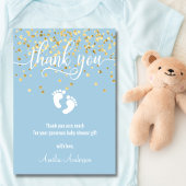 Eenvoudig blauw goud dankzij je Baby shower. | FOT Bedankkaart