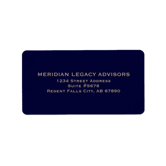Eenvoudig Blauw Goud Zakelijk Retouradres Label (Voorkant)