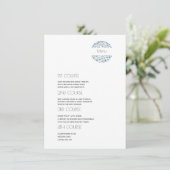 Eenvoudig Blauw grijs 4 Cursus Bruiloft Menu (Staand voorkant)