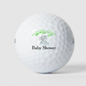 Eenvoudig blauw grijs baby olifant baby shower voe golfballen (Voorkant)