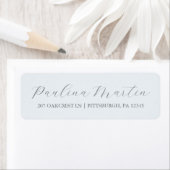 Eenvoudig blauw grijs script retour adres label (Insitu)