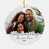 Eenvoudig blauw grijs tapijtschel alles keramisch ornament (Achterkant)