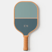 Eenvoudig Blauw Groen Monogram Initialen Pickleball Paddle (Achterkant)