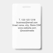 eenvoudig blauw groene waterverf script moderne za badge (Achterkant)