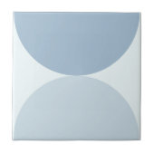 Eenvoudig blauw halfcirkels geometrisch ontwerp tegeltje (Voorkant)