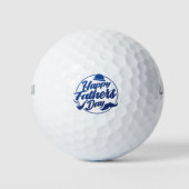 Eenvoudig blauw Happy Vaderdag | Golfballen (Voorkant)
