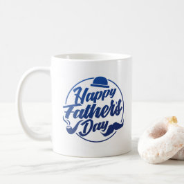 Eenvoudig blauw Happy Vaderdag | Koffie Mok