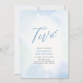 Eenvoudig blauw hart 2de jongeman geboortedag kaart (Voorkant)