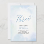 Eenvoudig blauw hart 3e-jonsfeest kaart (Voorkant)