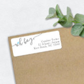 Eenvoudig blauw hart Nieuw Baby Return-adres Etiket