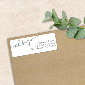 Eenvoudig blauw hart Nieuw Baby Return-adres Etiket