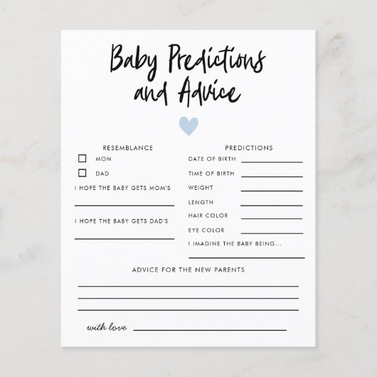 Eenvoudig blauw hartvoorspelling en advies (Voorkant)