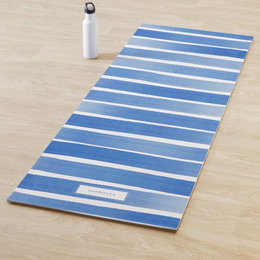 Eenvoudig blauw Indigostripe, speciaal aangepast Yogamat (In situ)