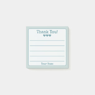 Eenvoudig blauw Jouw naam en hartelijk dank Post-it® Notes