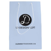 Eenvoudig Blauw klantgerichte BedrijfsLogo Medium Cadeauzakje (Voorkant)